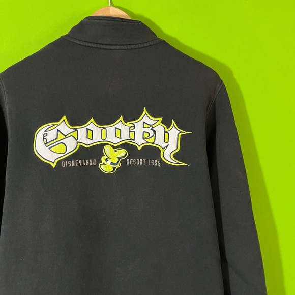Large y2k Vintage Goofy Disneyland Resort Black Green Full Zip Jacket Mens - Picture 1 of 6